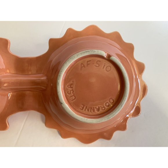 California Pottery Doranne Double Bowls With Handle Mid Century USA Vintage - Picture 8 of 10